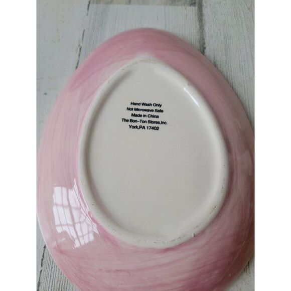 Ceramic pink Easter egg serving plate home decor - Picture 5 of 5
